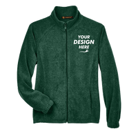 Harriton Women's Full-Zip Fleece, Hunter, Front view, Mockup