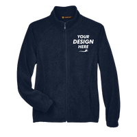 Harriton Women's Full-Zip Fleece, Navy, Front view, Mockup