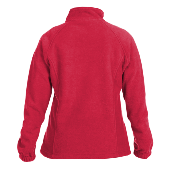 Harriton Women's Full-Zip Fleece, Red, Back view
