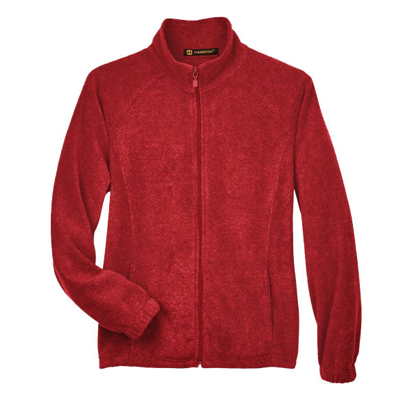 Harriton Women's Full-Zip Fleece, Red, Front view