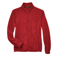 Harriton Women's Full-Zip Fleece, Red, Front view