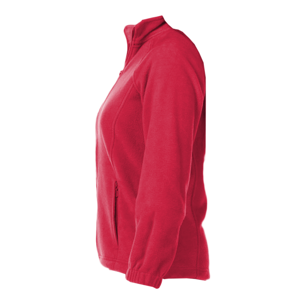 Harriton Women's Full-Zip Fleece, Red, Left Sleeve view