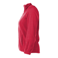 Harriton Women's Full-Zip Fleece, Red, Left Sleeve view