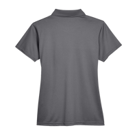 Harriton Women's Polyester Jersey Polo, Charcoal, Back view