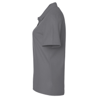 Harriton Women's Polyester Jersey Polo, Charcoal, Left Sleeve view