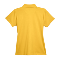 Harriton Women's Polyester Jersey Polo, Gold, Back view