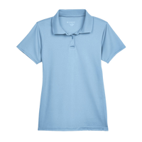 Harriton Women's Polyester Jersey Polo, Light Blue, Front view