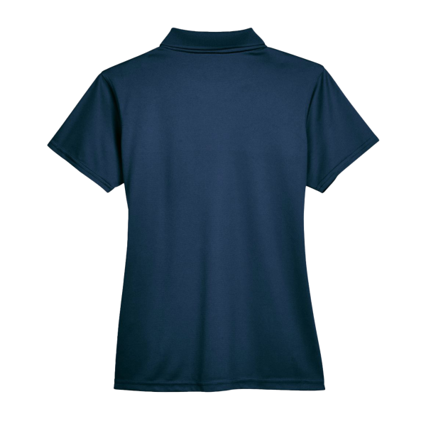 Harriton Women's Polyester Jersey Polo, Navy, Back view