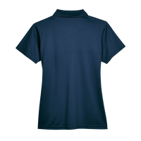 Harriton Women's Polyester Jersey Polo, Navy, Back view