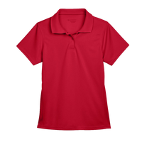 Harriton Women's Polyester Jersey Polo, Red, Front view