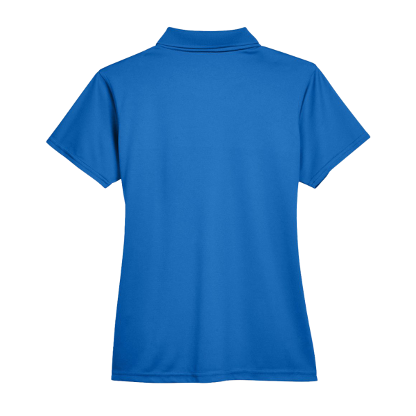 Harriton Women's Polyester Jersey Polo, True Royal, Back view
