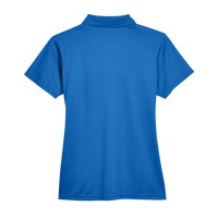 Harriton Women's Polyester Jersey Polo, True Royal, Back view