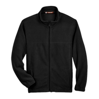 Harriton Youth Full-Zip Fleece, Black, Front view