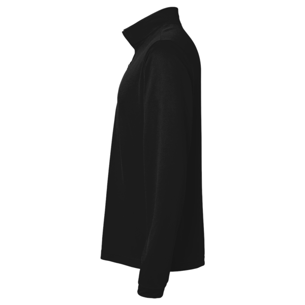 Harriton Youth Full-Zip Fleece, Black, Left Sleeve view