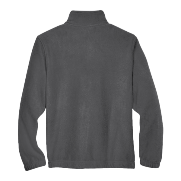 Harriton Youth Full-Zip Fleece, Charcoal, Back view