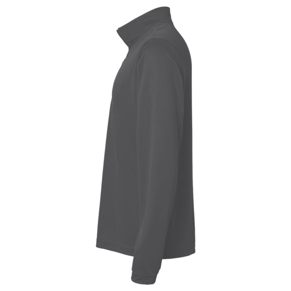 Harriton Youth Full-Zip Fleece, Charcoal, Left Sleeve view