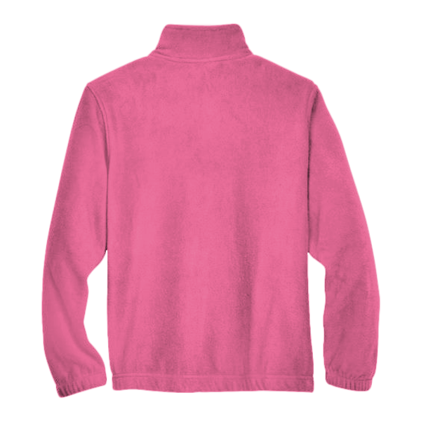 Harriton Youth Full-Zip Fleece, Charity Pink, Back view