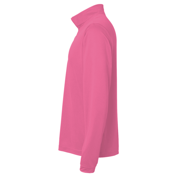 Harriton Youth Full-Zip Fleece, Charity Pink, Left Sleeve view