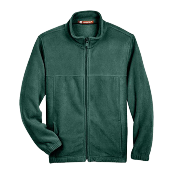 Harriton Youth Full-Zip Fleece, Hunter, Front view