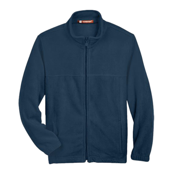 Harriton Youth Full-Zip Fleece, Navy, Front view