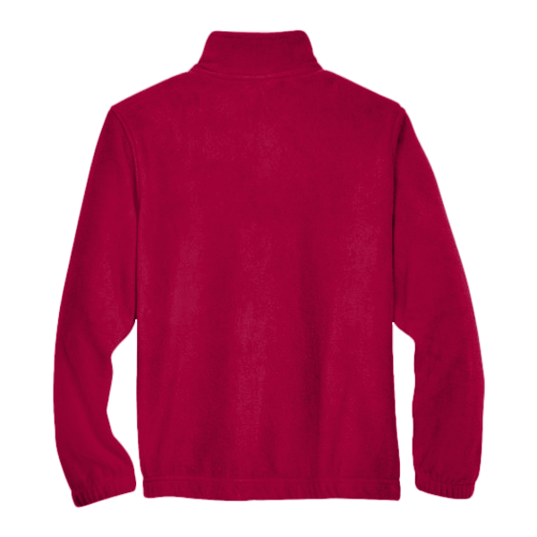 Harriton Youth Full-Zip Fleece, Red, Back view