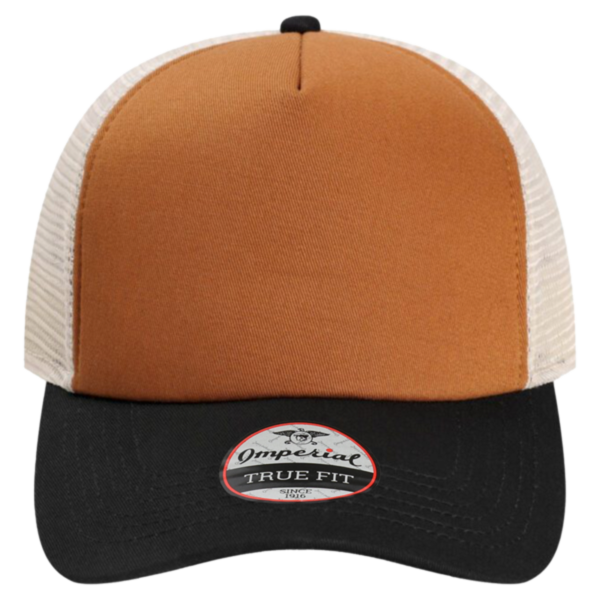 Imperial North Country Trucker Cap, Buckthorn Brown / Black / Stone, Front view