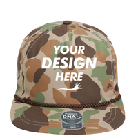 Imperial The Aloha Rope Cap, Frog Skin Camo / Brown, Front view, Mockup