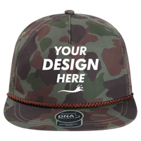 Imperial The Aloha Rope Cap, Frog Skin Camo / Green, Front view, Mockup