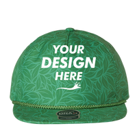 Imperial The Aloha Rope Cap, Green Floral / Green Floral, Front view, Mockup