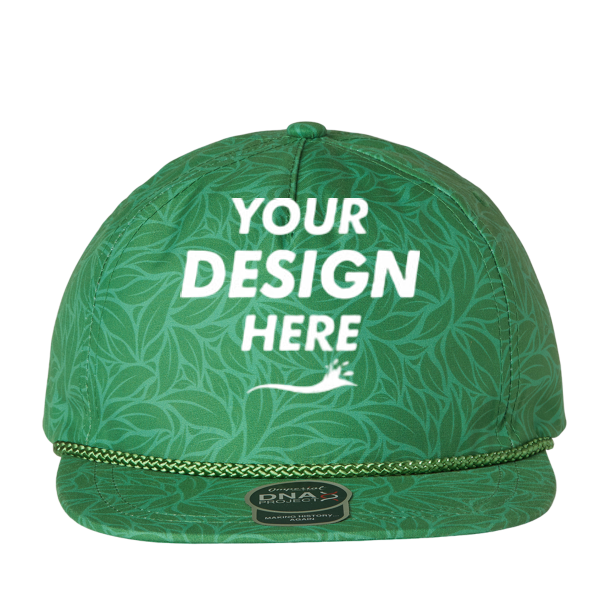 Imperial The Aloha Rope Cap, Green Floral / Green Floral, Front view, Mockup