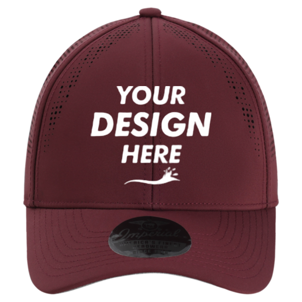 Imperial The Alpha Cap, Maroon, Front view, Mockup