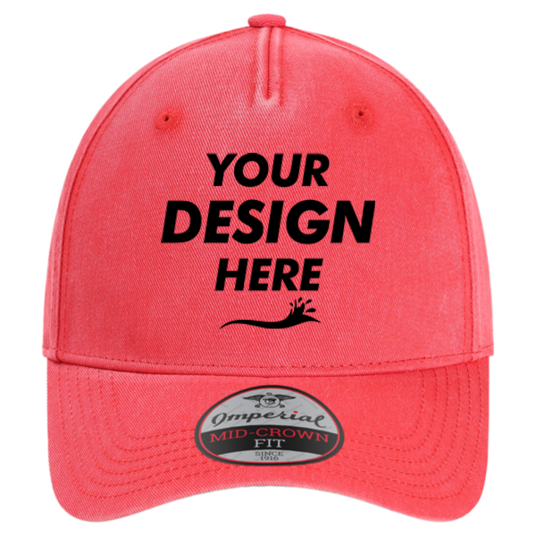 Imperial The Gambit Cap, Nantucket Red, Front view, Mockup