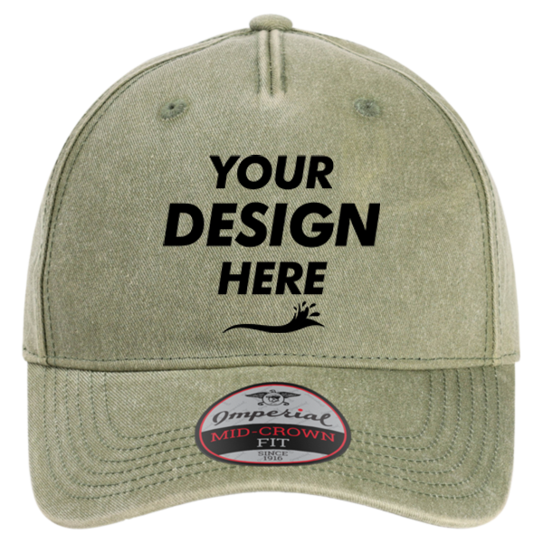 Imperial The Gambit Cap, Olive Green, Front view, Mockup