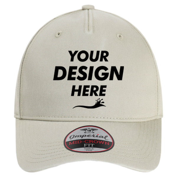 Imperial The Gambit Cap, Stone Khaki, Front view, Mockup