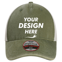 Imperial The Gambit Mesh Back Cap, Olive Green / Stone, Front view, Mockup