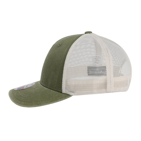 Imperial The Gambit Mesh Back Cap, Olive Green / Stone, Left Side view