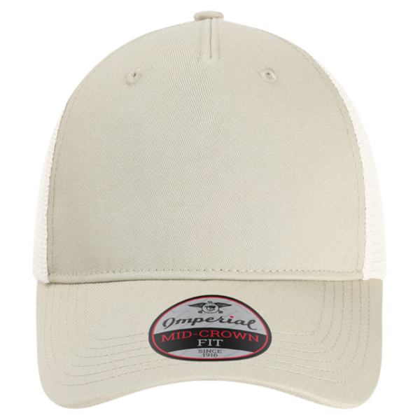 Imperial The Gambit Mesh Back Cap, Stone Khaki / Stone, Front view