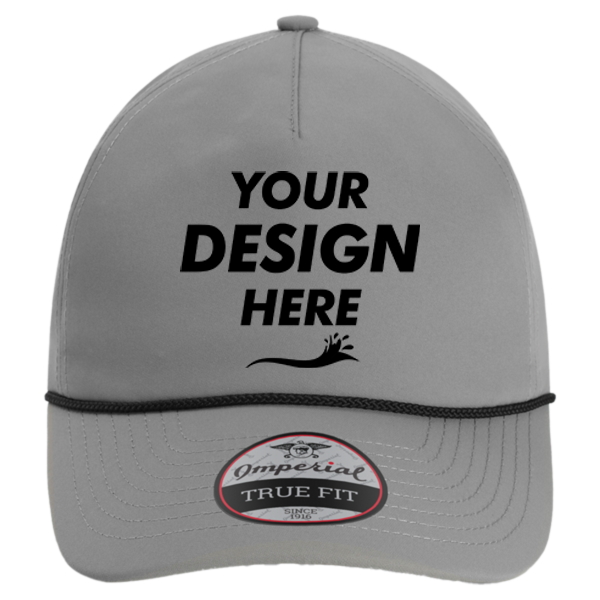 Imperial The Harrison Cap, Grey / Black, Front view, Mockup