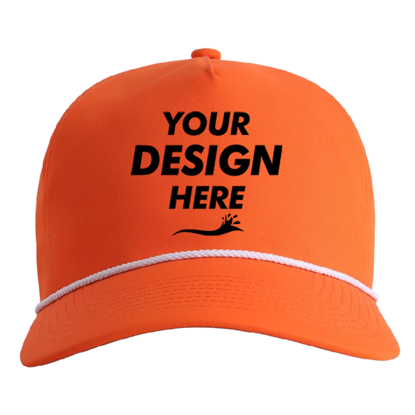 Imperial The Harrison Cap, Orange / White, Front view, Mockup