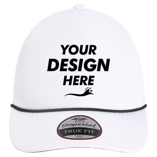 Imperial The Harrison Cap, White / Black, Front view, Mockup