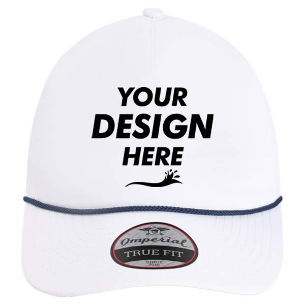Imperial The Harrison Cap, White / Navy, Front view, Mockup