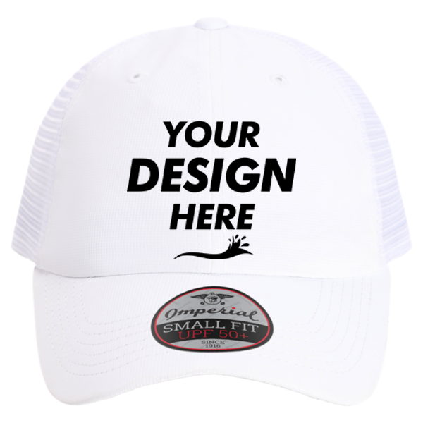 Imperial The Hinsen Mesh Back Cap, White, Front view, Mockup