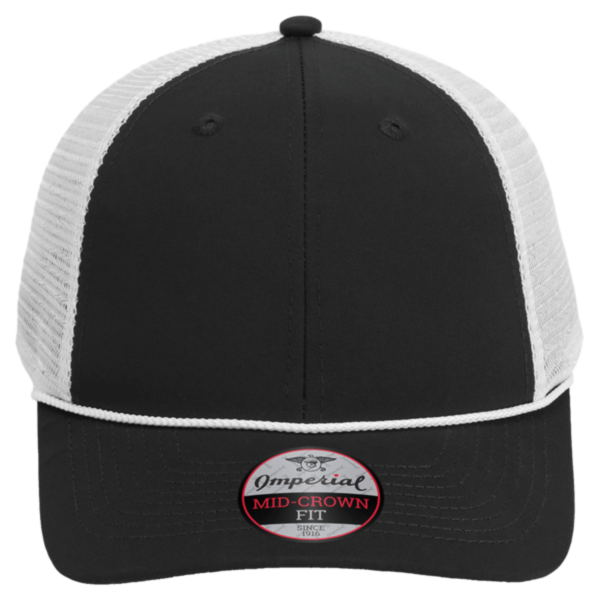 Imperial The Night Owl Performance Rope Cap, Black / White, Front view