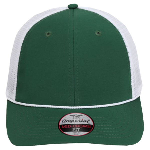 Imperial The Night Owl Performance Rope Cap, Forest / White, Front view