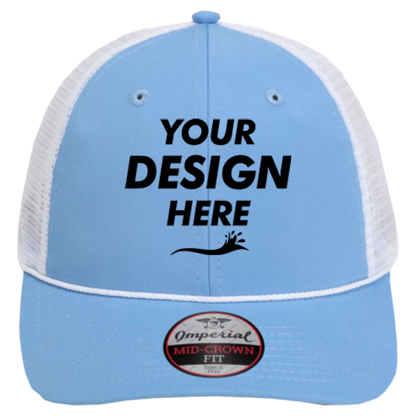 Imperial The Night Owl Performance Rope Cap, Powder Blue / White, Front view, Mockup