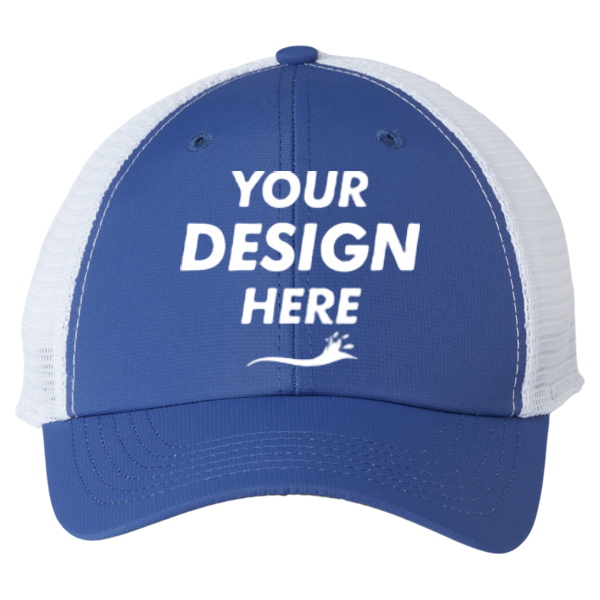 Imperial The Original Sport Mesh Cap, Cobalt Blue / White, Front view, Mockup