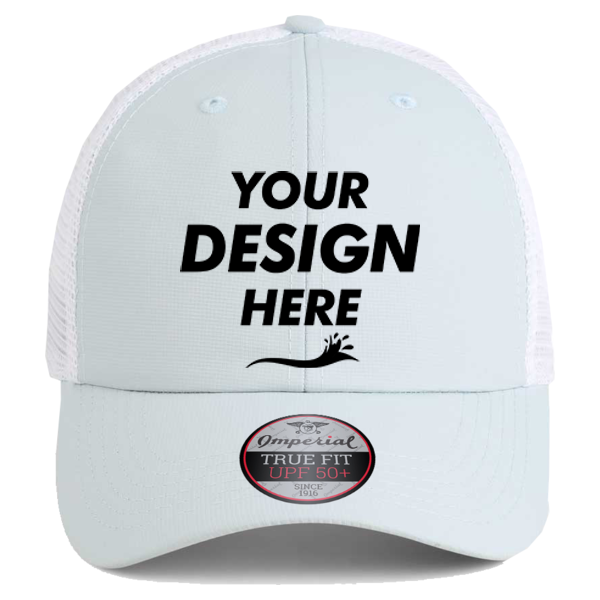Imperial The Original Sport Mesh Cap, Glacier / White, Front view, Mockup