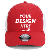 Imperial The Original Sport Mesh Cap, Red / White, Front view, Mockup