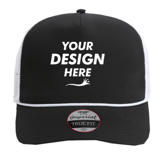 Imperial The Rabble Rouser Cap, Black / White / White, Front view, Mockup