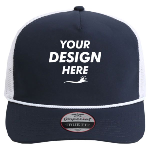 Imperial The Rabble Rouser Cap, Navy / White / White, Front view, Mockup